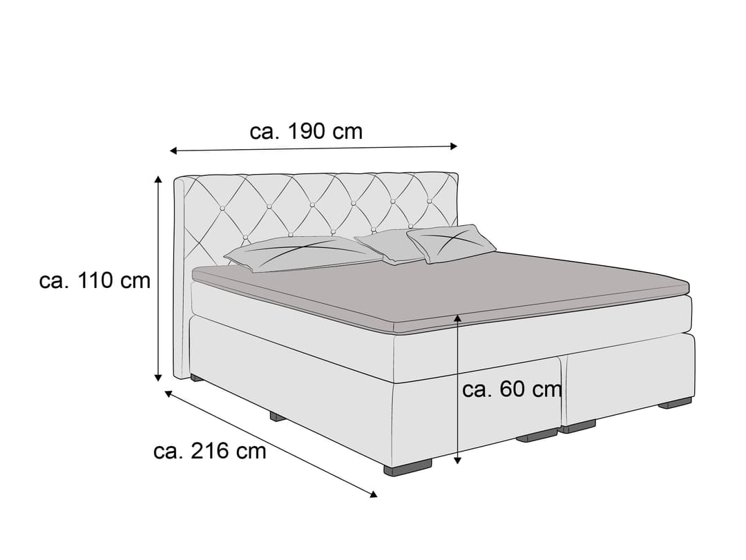 Boxspringbett Solmount | Grau