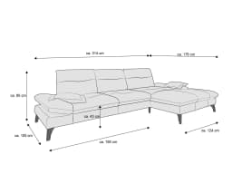 Ecksofa Penina IV | Grau