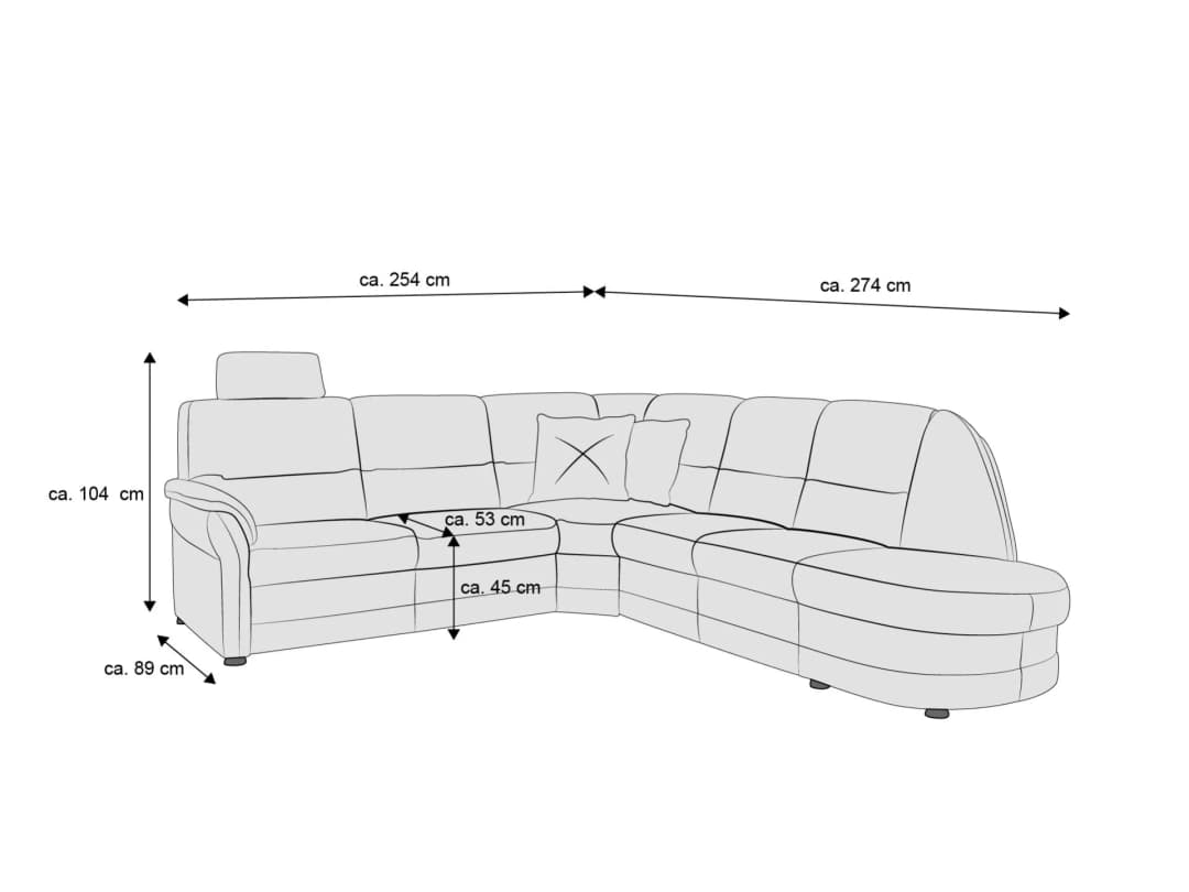 Ecksofa Preta III | Grau