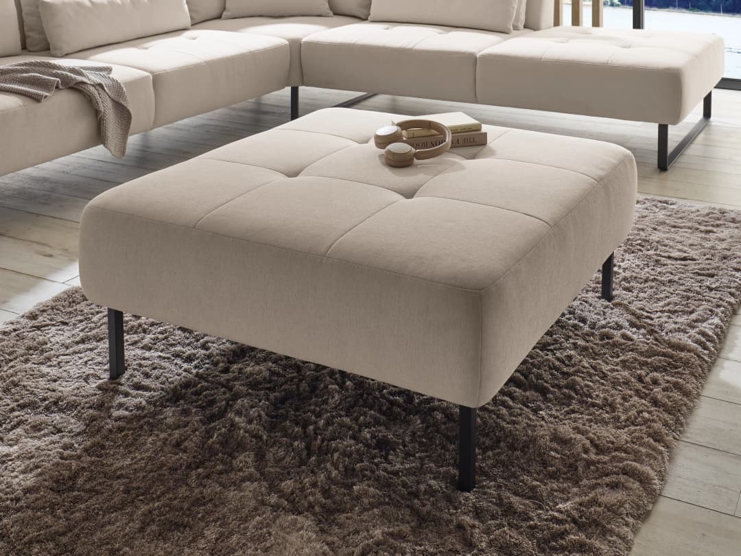 Polsterhocker Corina II | Grau