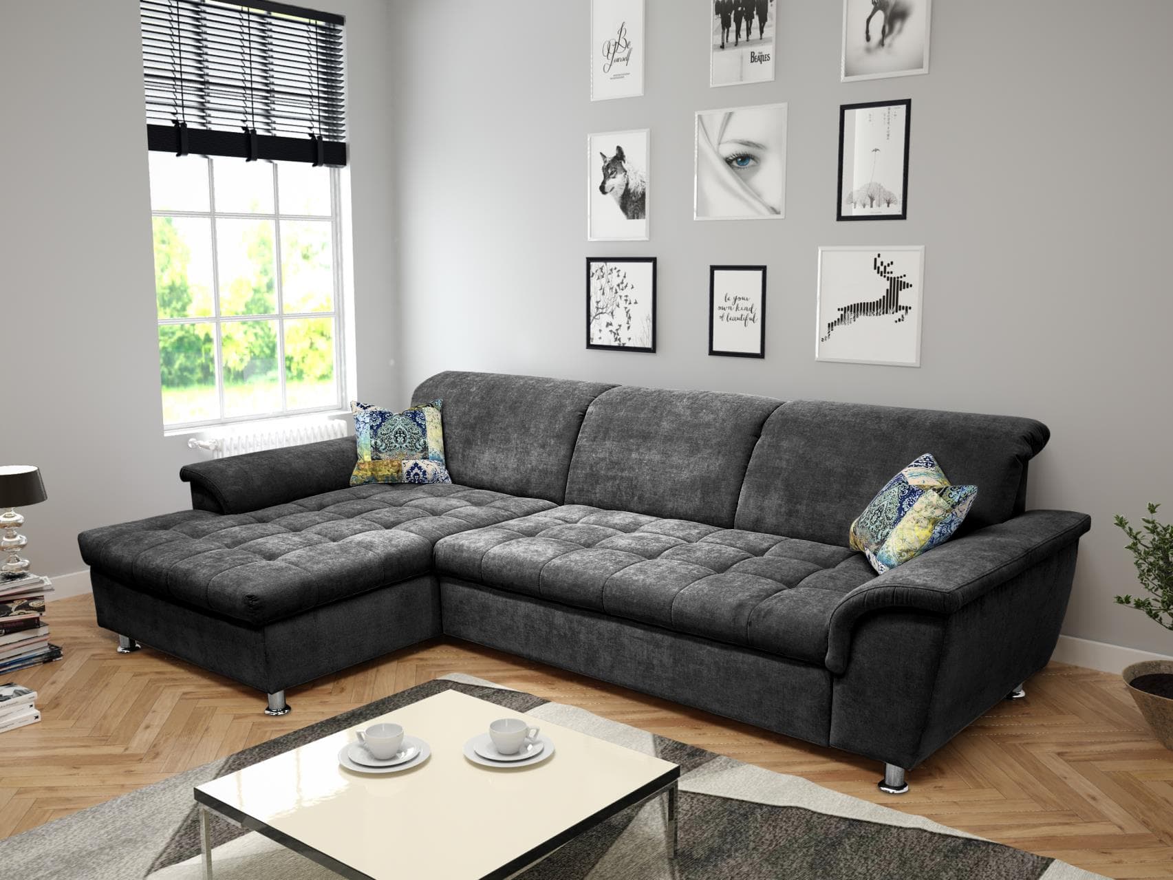 Ecksofa Drenchia | Grau