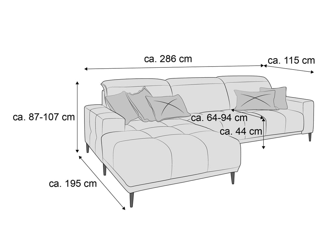 Ecksofa Irun III | Grau