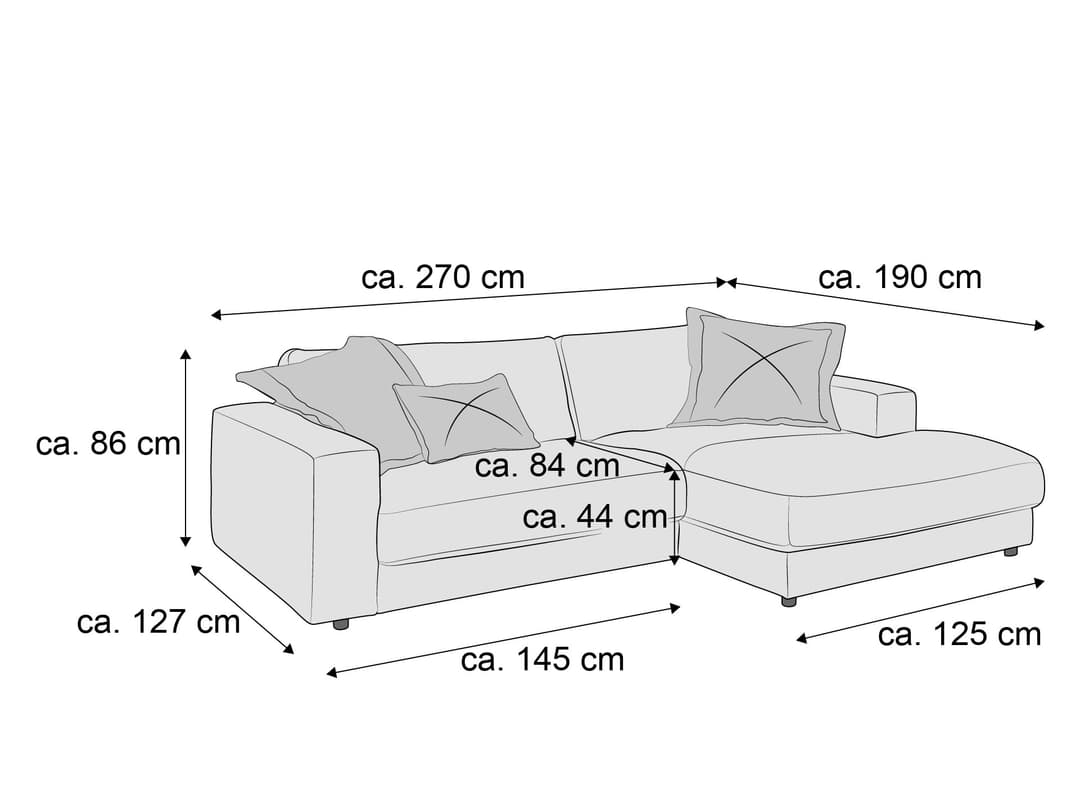 Ecksofa Caldiero VIII | Rosa
