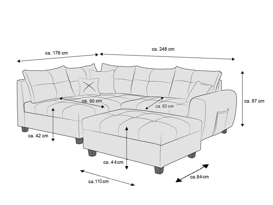 Ecksofa Briella | Rot