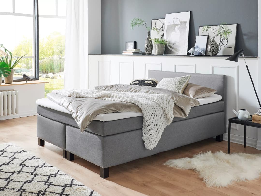 Boxspringbett Sayo | Grau