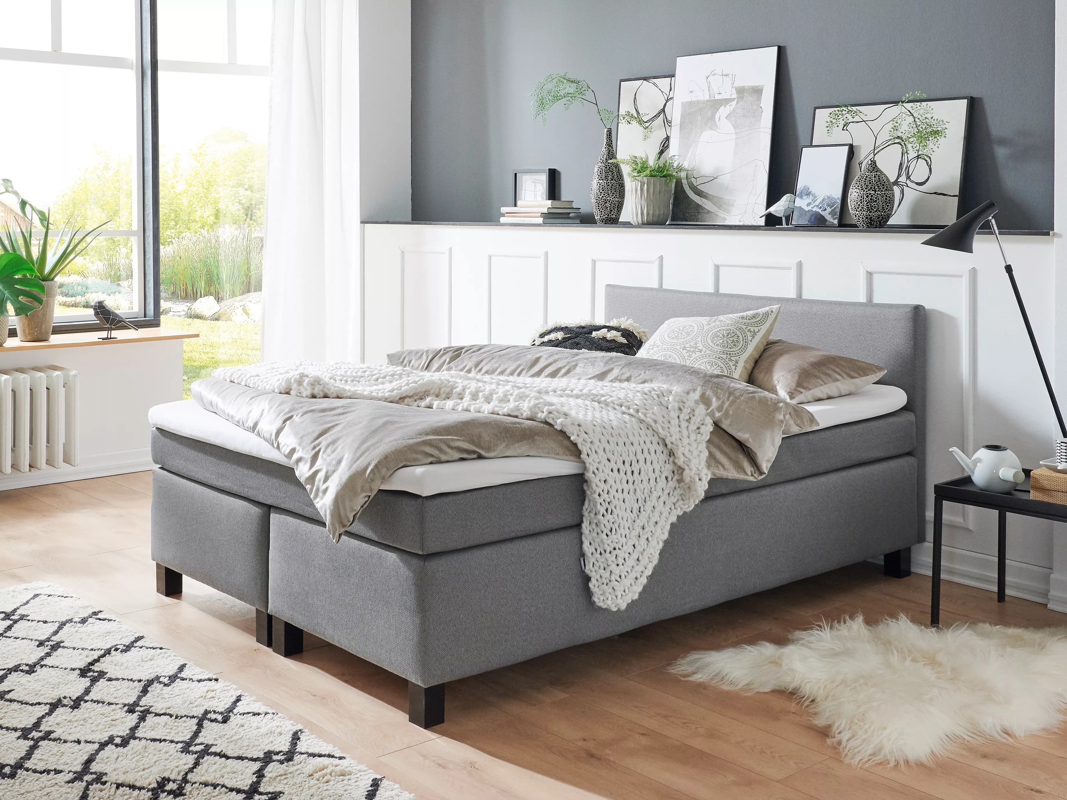 Boxspringbett Sayo | Grau