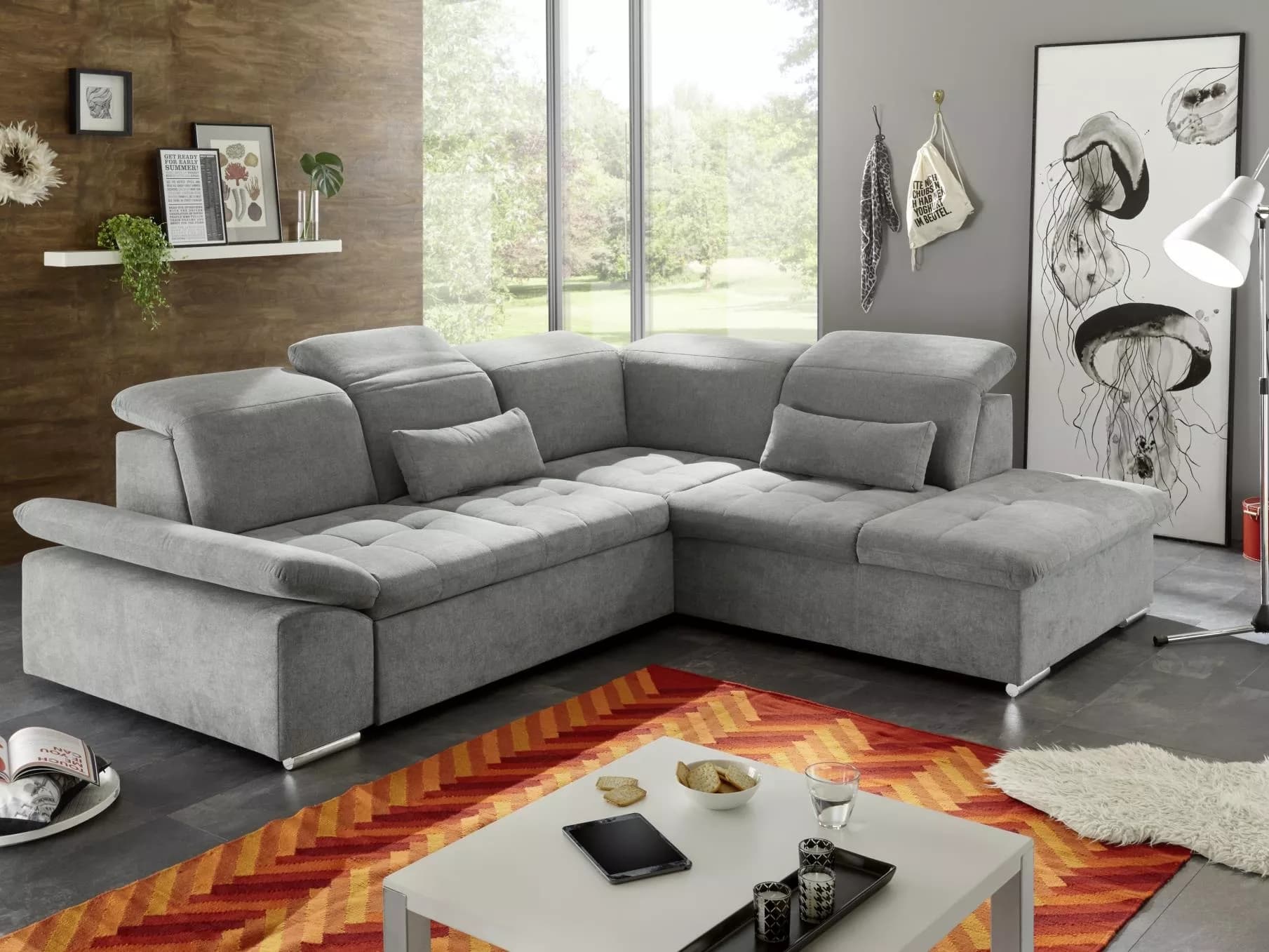 Ecksofa Borgiallo | Grau