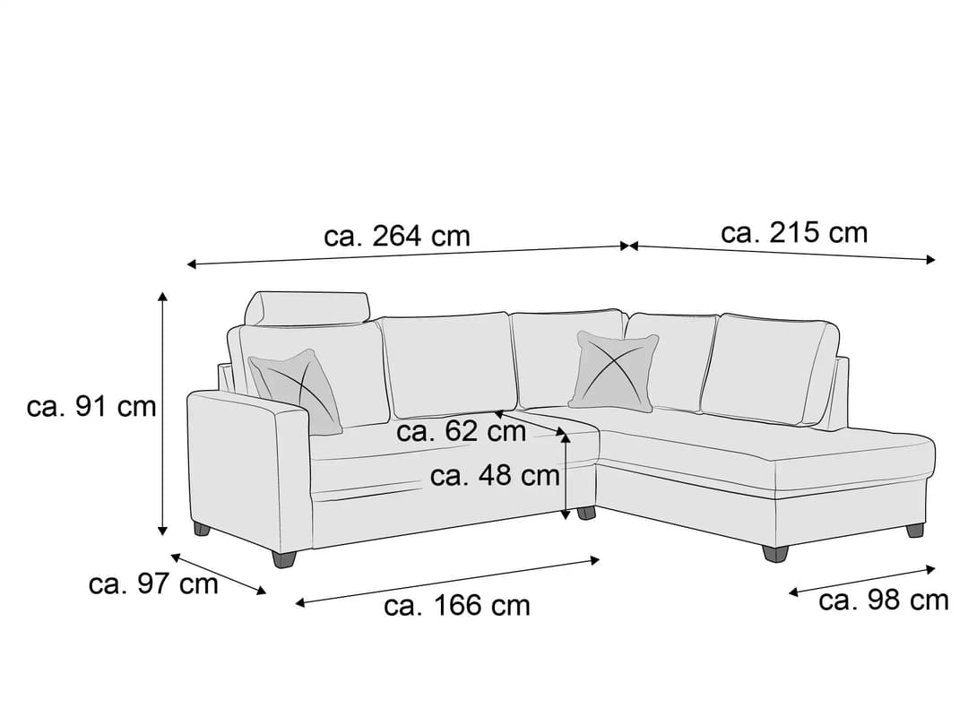 Ecksofa Morris III | Grau