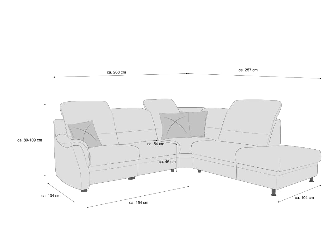 Ecksofa Palanga | Grau