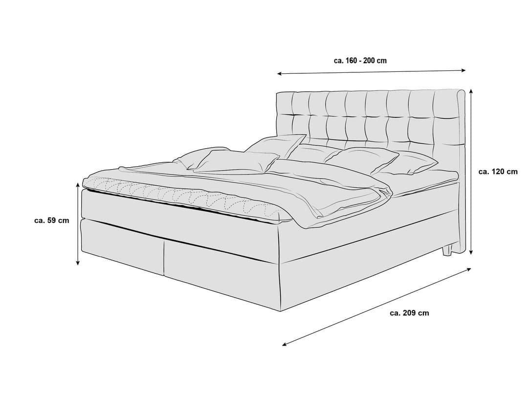 Boxspringbett Salci | Grau