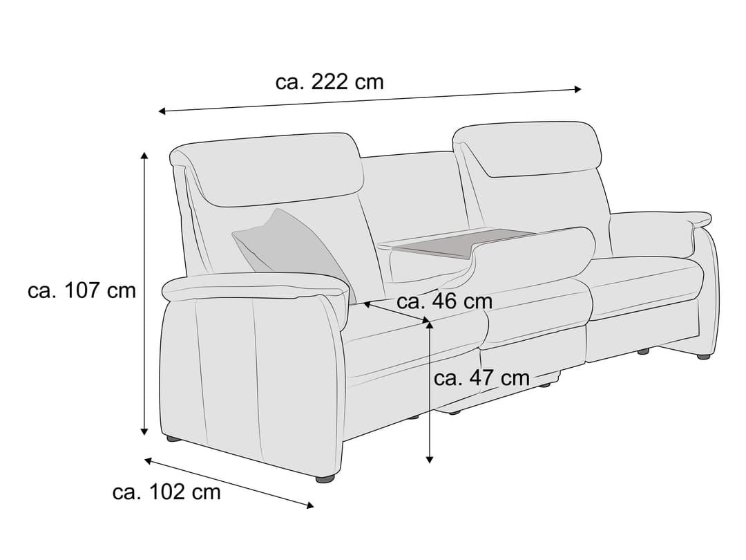 Trapezsofa Calciano VII | Braun