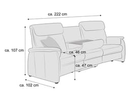 Trapezsofa Calciano VII | Braun