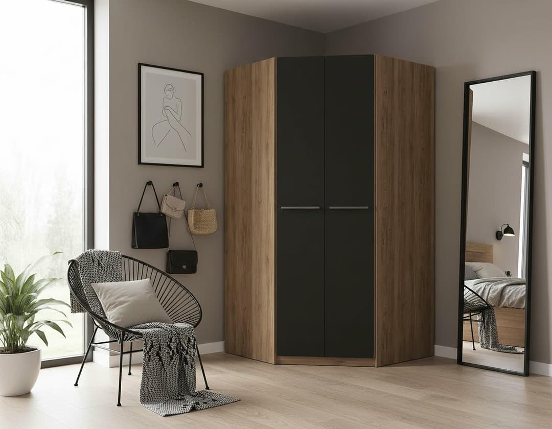 priess Eckkleiderschrank Barcelona | Holztöne