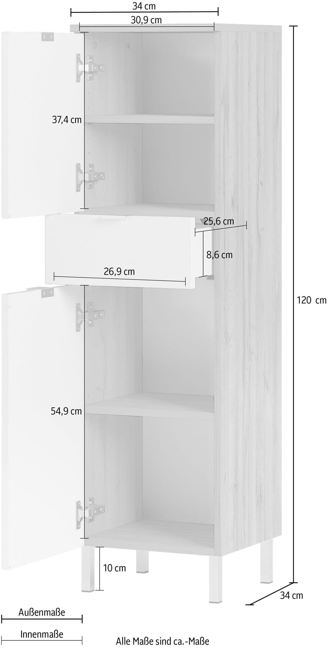 GERMANIA Midischrank GW-Mauresa | Weiß