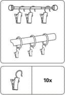 GARDINIA Gardinenhaken Clipshaken | Silber 2