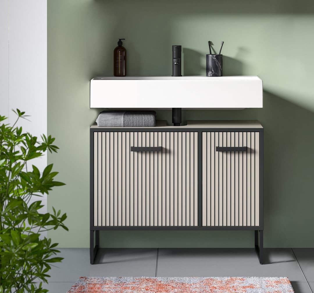 welltime Waschbeckenunterschrank Locri | Grau