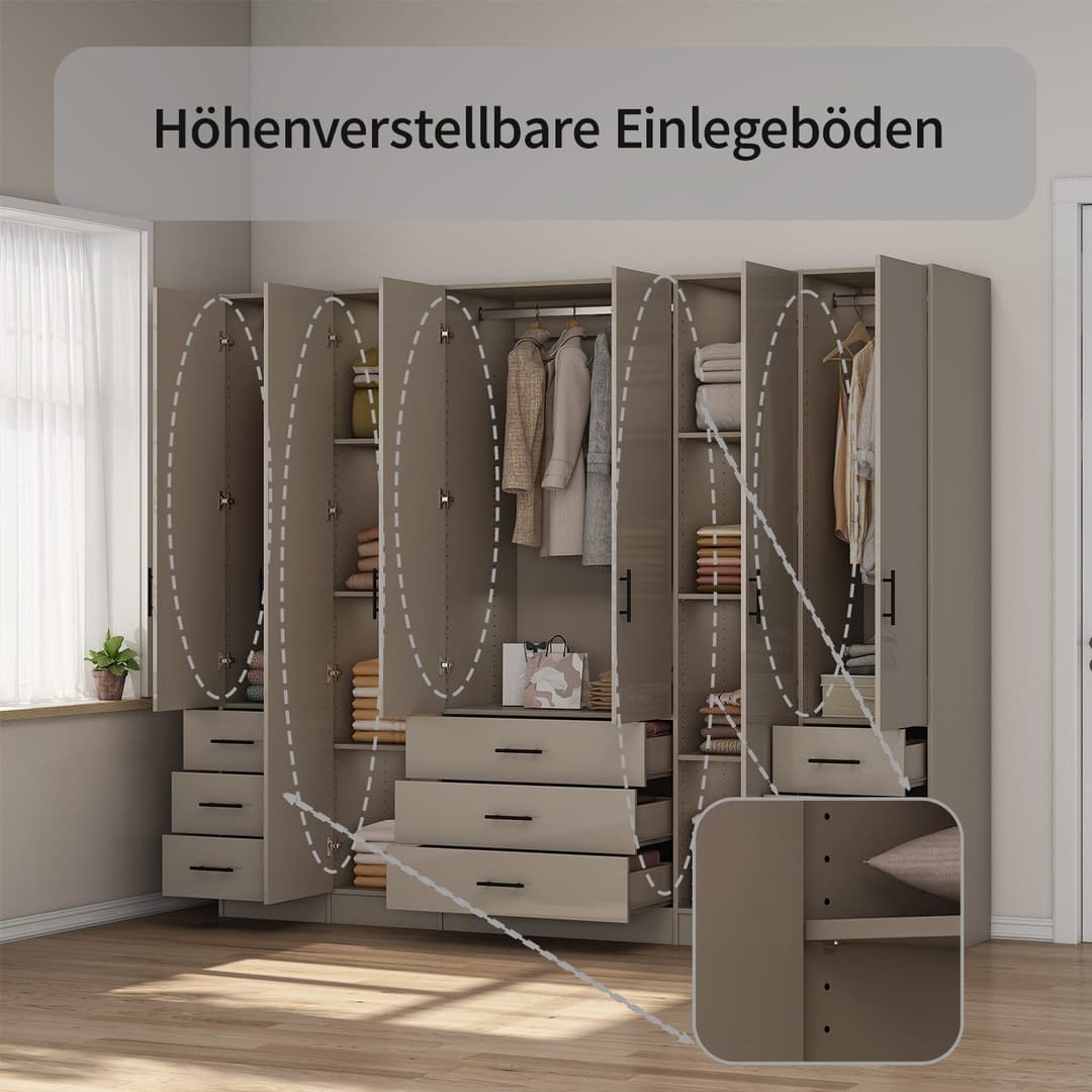 Kleiderschrank Trento | Grau