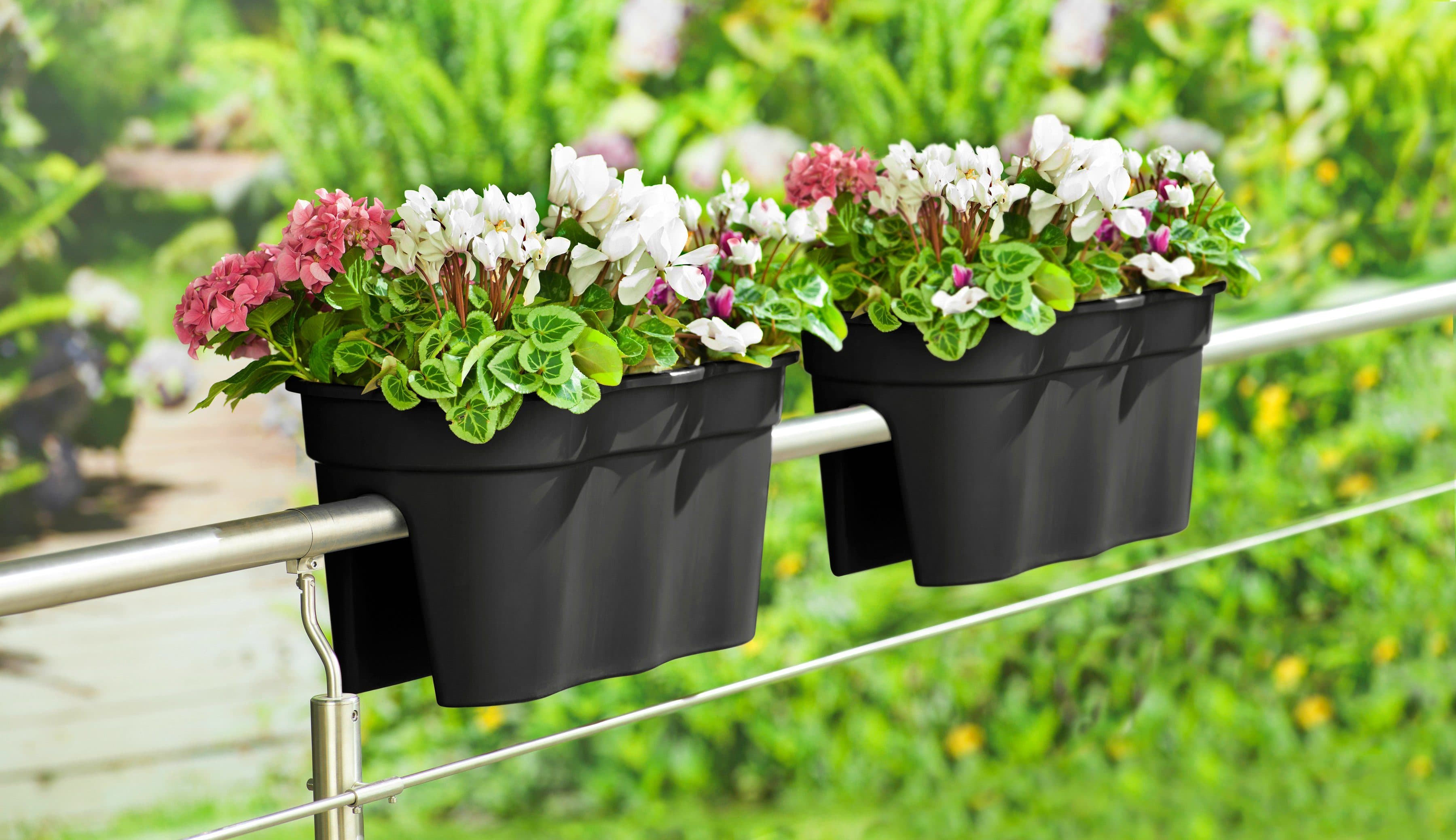 KHW Balkonkasten Flowerclip XXL | Schwarz