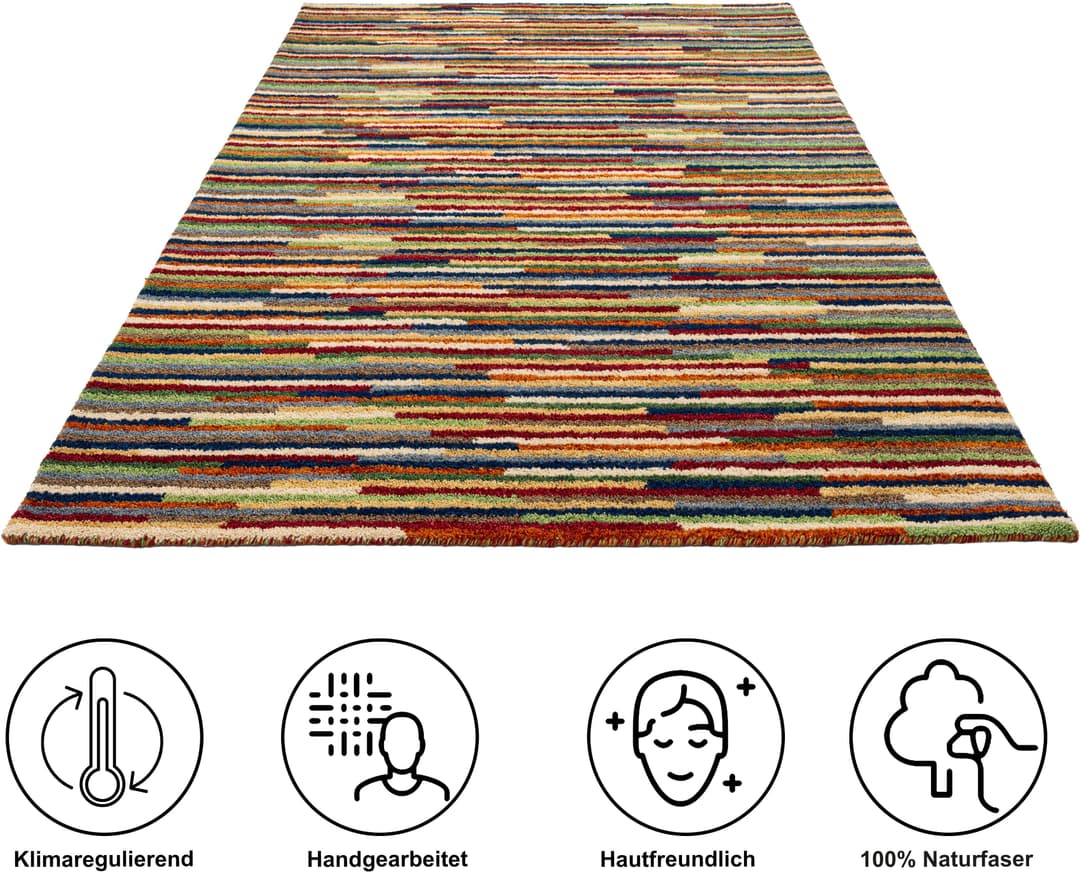 THEKO Wollteppich Gabbeh Multi | Mehrfarbig
