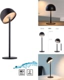 OTTO home Tischleuchte Akku Tischlampe Gerrin | Schwarz 5