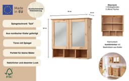 welltime Spiegelschrank Landhaus Sylt | Holztöne