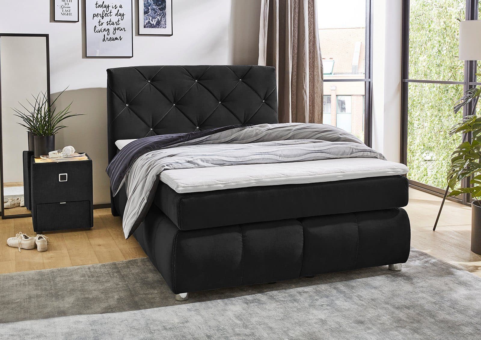 Jockenhöfer Gruppe Boxspringbett Bella | Schwarz