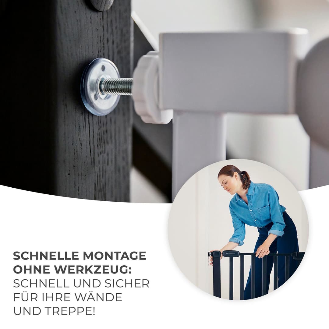 Kinderkraft Türschutzgitter LOCK & GO | Holztöne