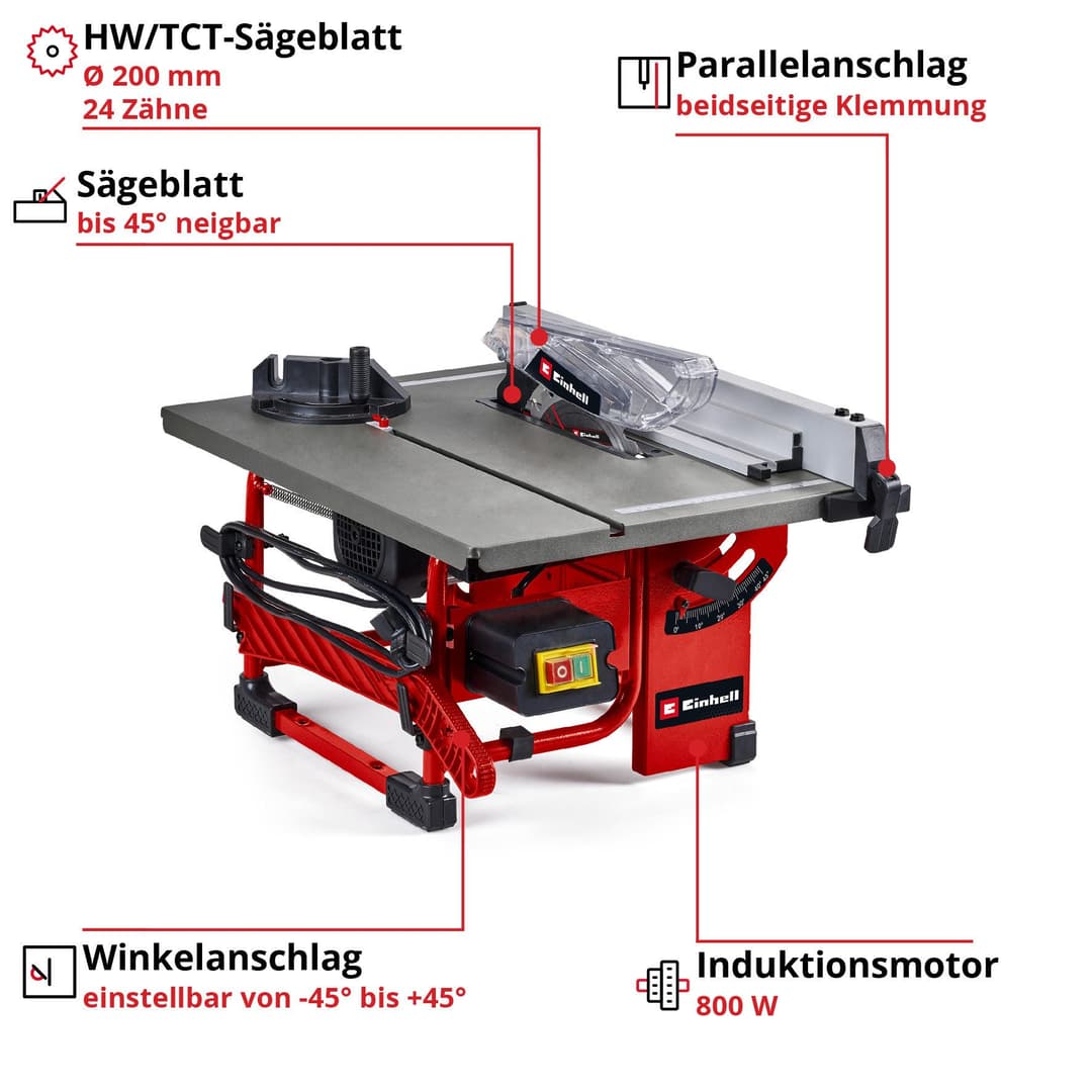 Einhell Tischkreissäge TC-TS 8 I | Rot