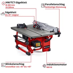 Einhell Tischkreissäge TC-TS 8 I | Rot