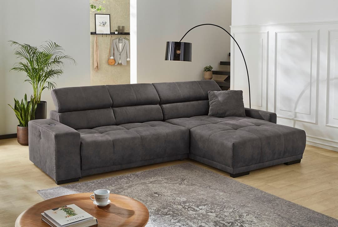 Jockenhöfer Gruppe Ecksofa Le Mans L-Form | Grau
