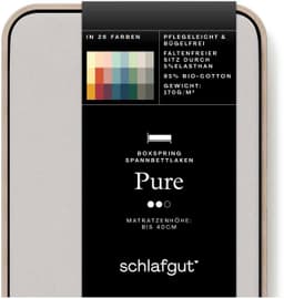 Schlafgut Spannbettlaken PURE BOXSPRING | Grau