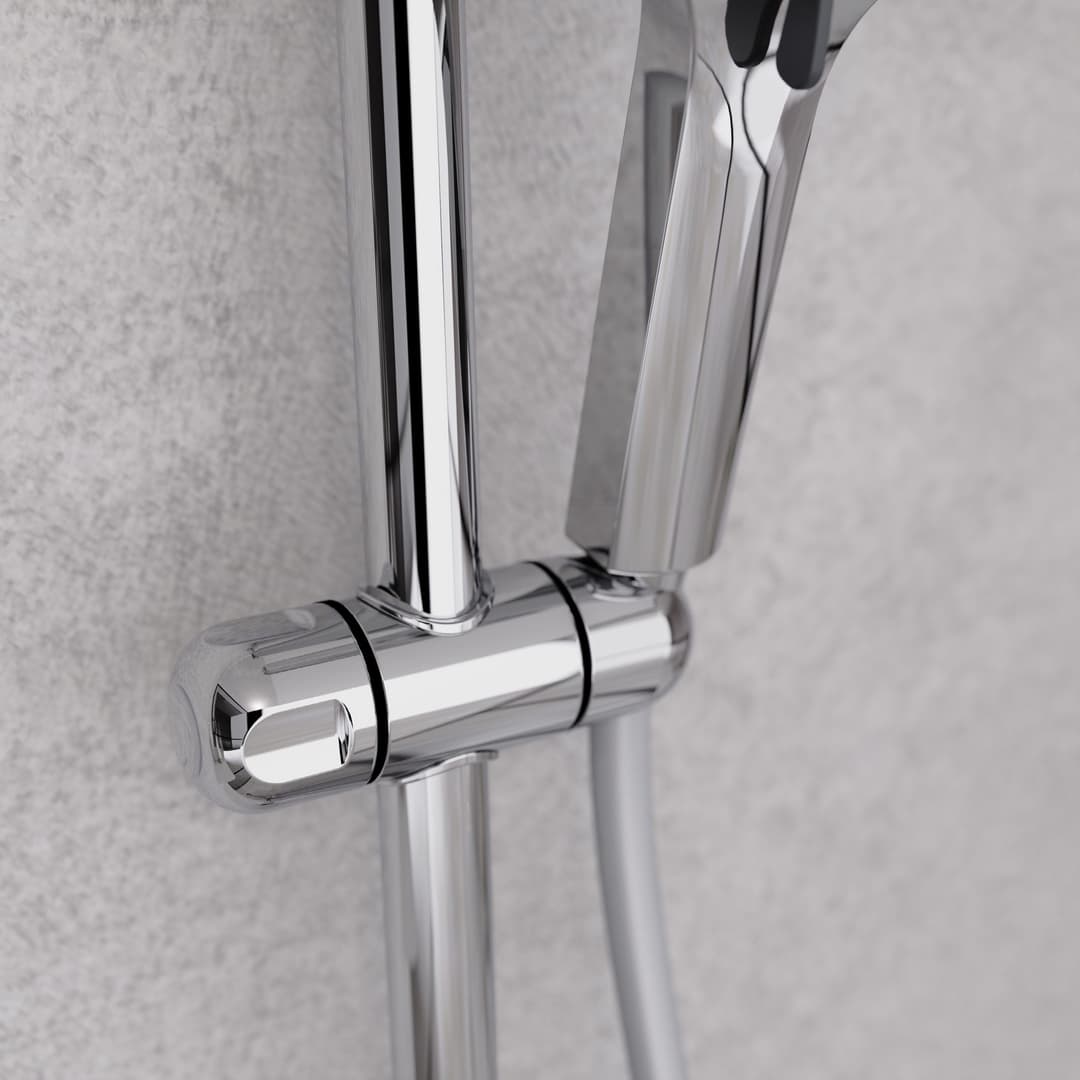 welltime Stangenbrause-Set Rio | Silber