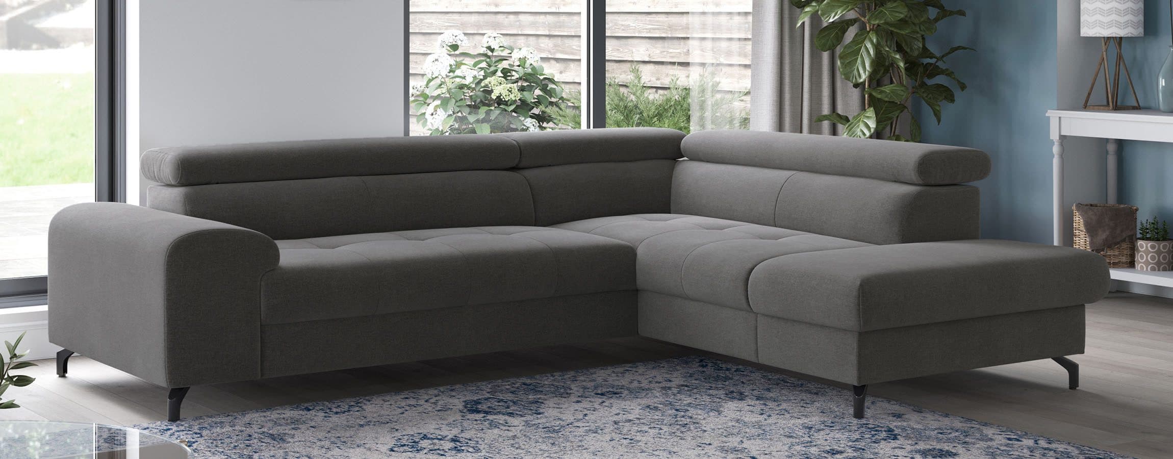 COTTA Ecksofa Aura L-Form | Grau