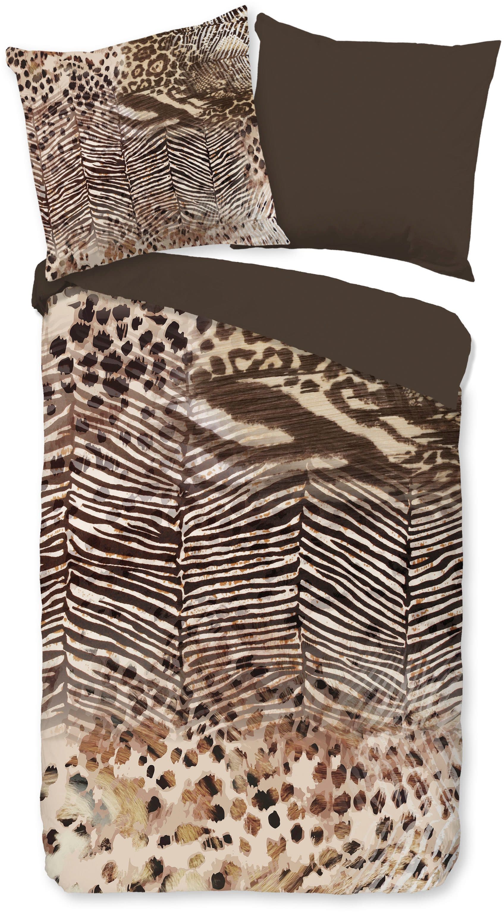 PURE luxury collection Wendebettwäsche Skins | Braun