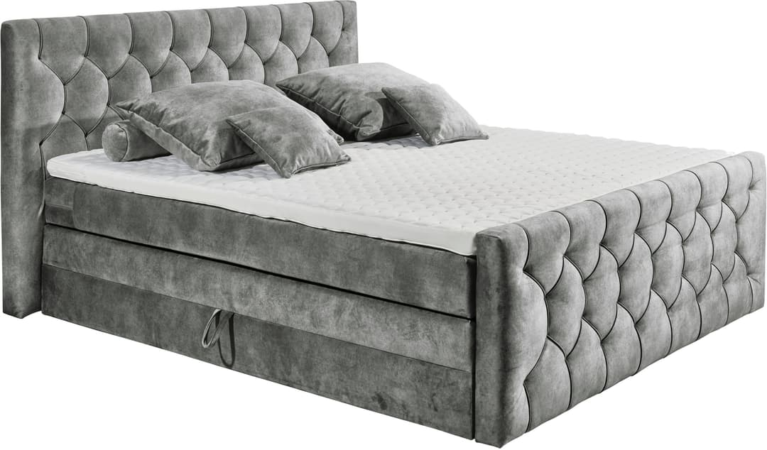 ED EXCITING DESIGN Boxspringbett "Cashfield" | Grau