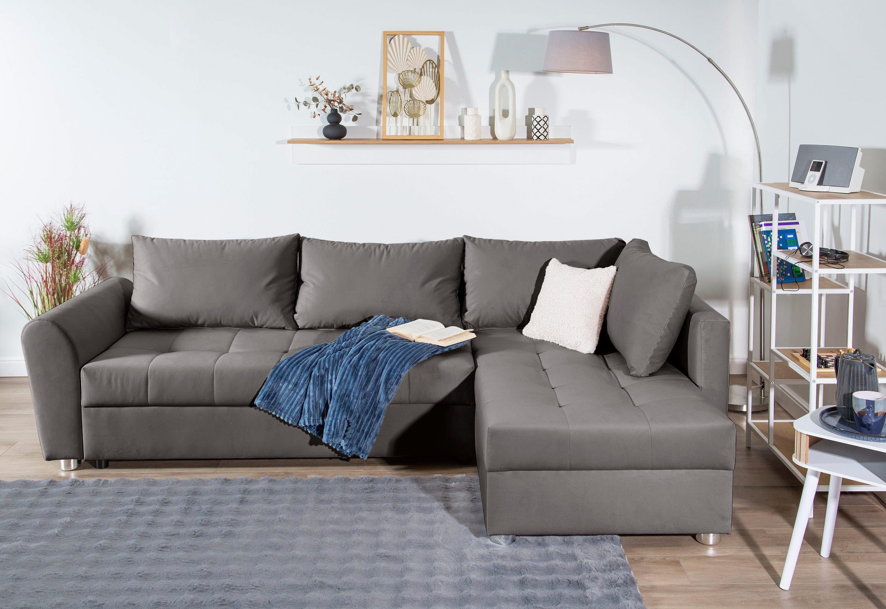 COLLECTION AB Ecksofa Jana XL L-Form | Grau