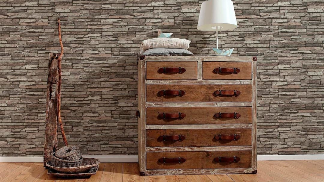 living walls Vliestapete Best of Wood`n Stone 2nd Edition | Braun