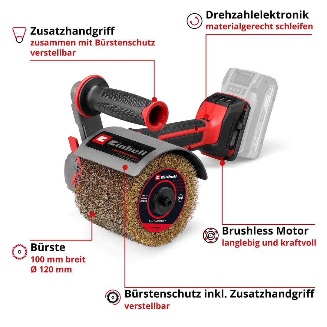 Einhell Akku-Bürstenschleifer TP-BR 18/32 Li BL - Solo | Schwarz