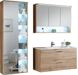 BASIC by Balculina Badmöbel-Set Best | Holztöne
