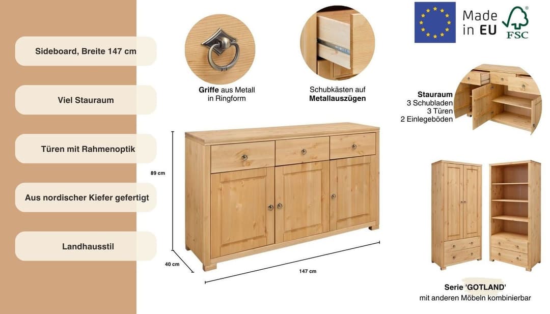 OTTO home Sideboard Gotland | Holztöne