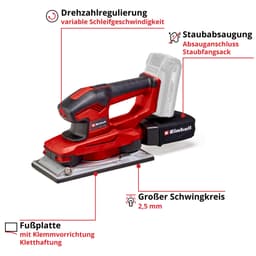 Einhell Akku-Schwingschleifer TE-OS 18/230 Li Solo | Mehrfarbig