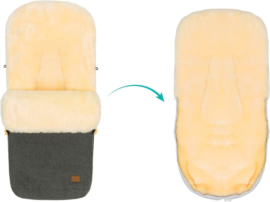 Fillikid Fußsack Bernina Wool | Grau