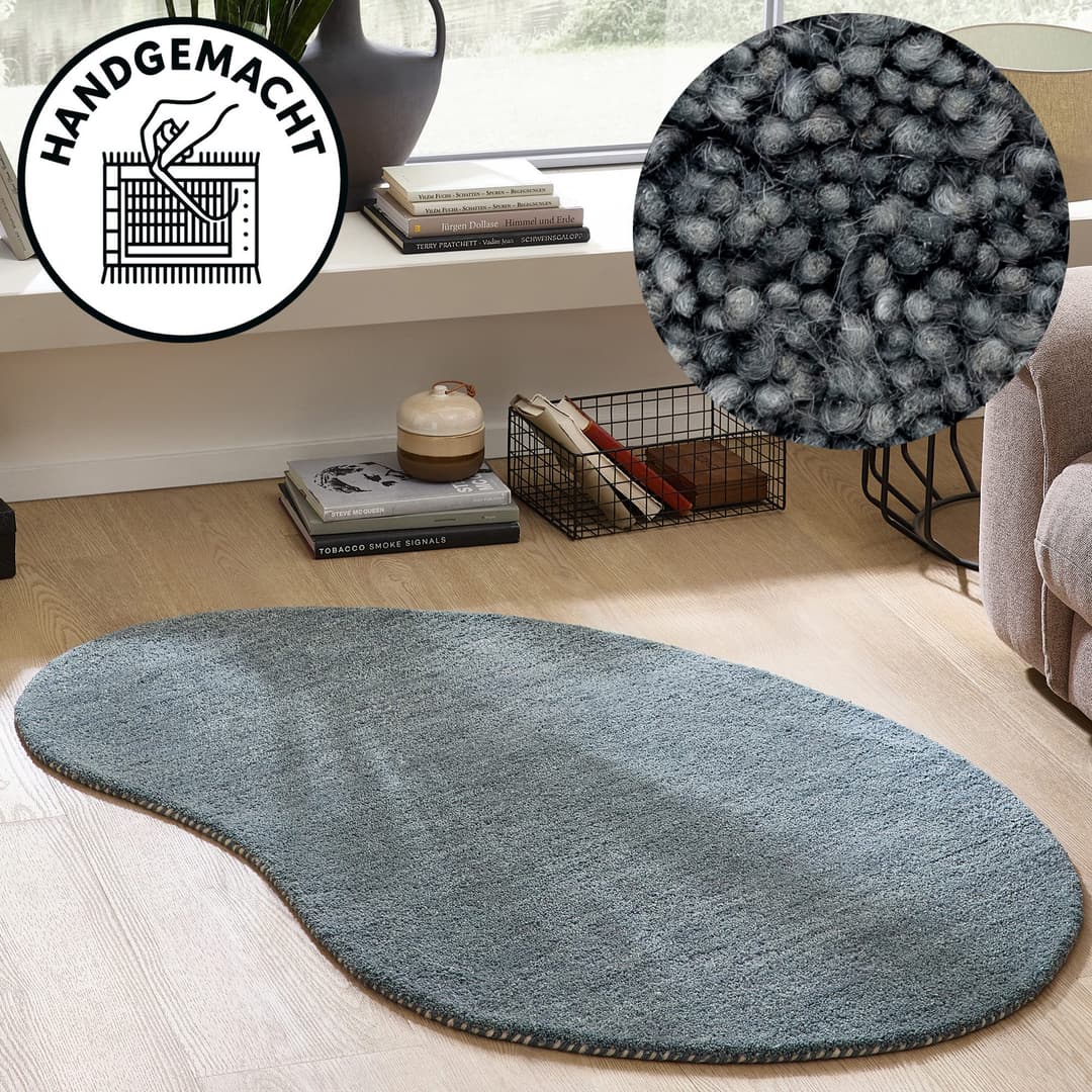THEKO Gabbeh Uni Wollteppich | Grau