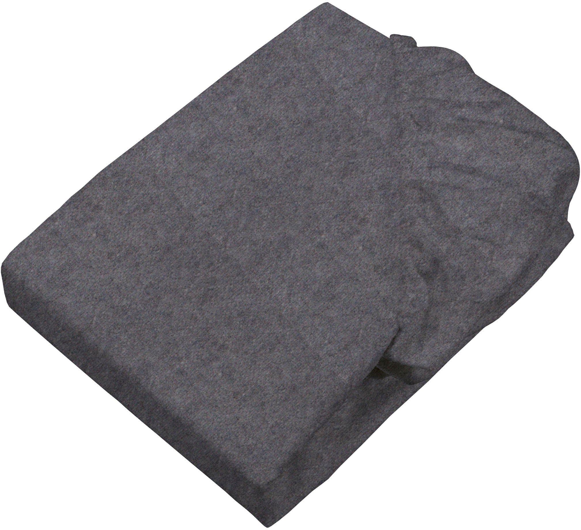 SETEX Bettlaken Feinbiber Melange Spannbetttuch | Grau
