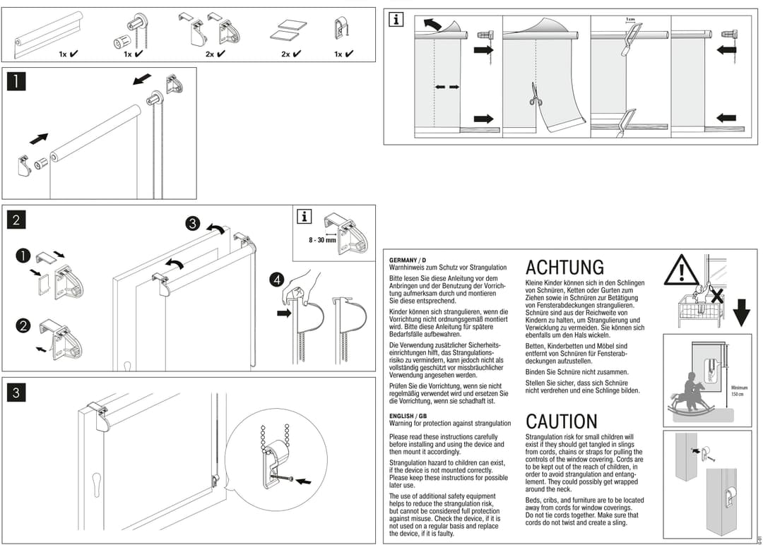Seitenzugrollo Easyfix Rollo Dekor Natural Camouflage | Grau