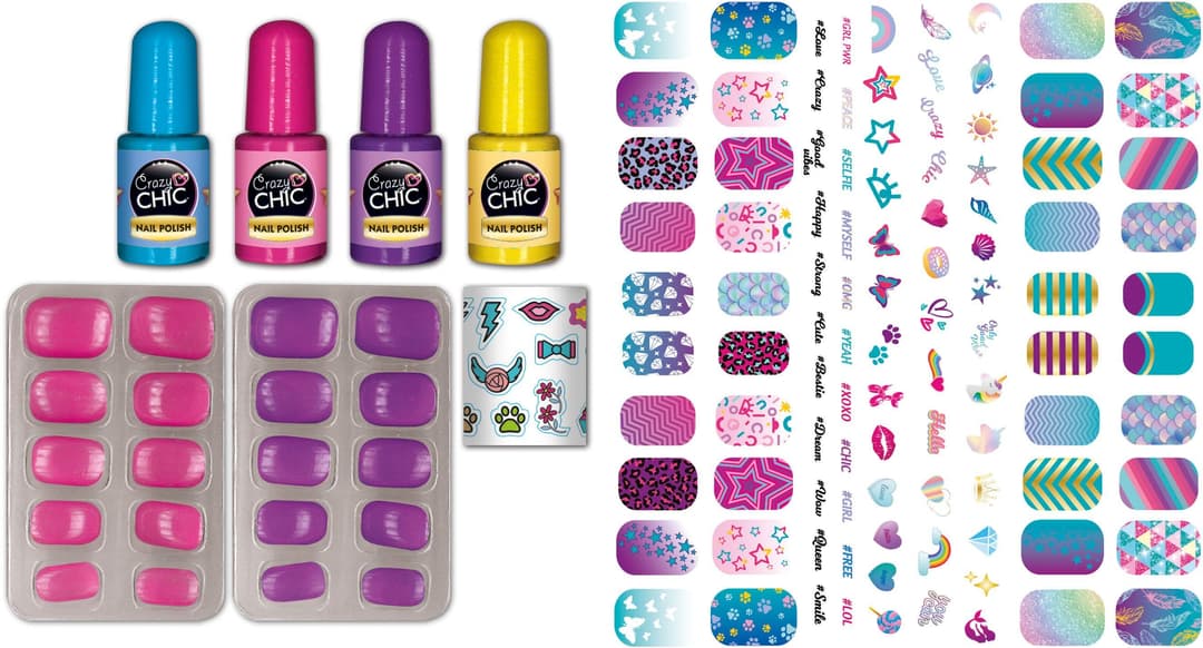 Clementoni® Kreativset Crazy Chic, Fluoreszierende Nägel | Mehrfarbig