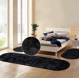 Bruno Banani Hochflor-Bettumrandung Dana Teppich | Schwarz