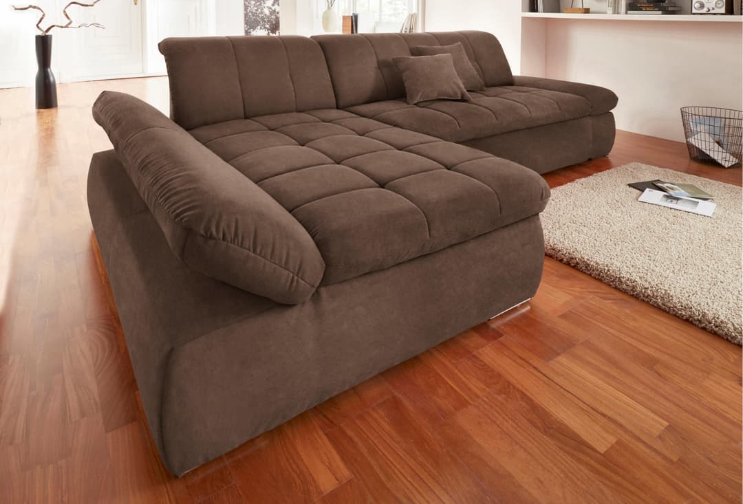 DOMO collection Ecksofa NMoric XXL | Braun