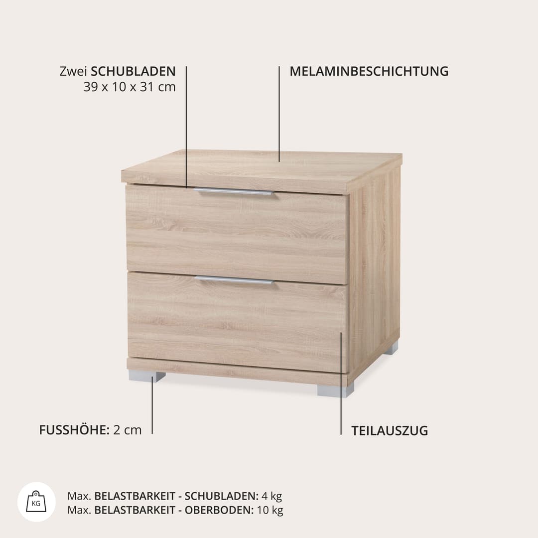Schlafkontor Nachtkommode Smilla | Holztöne