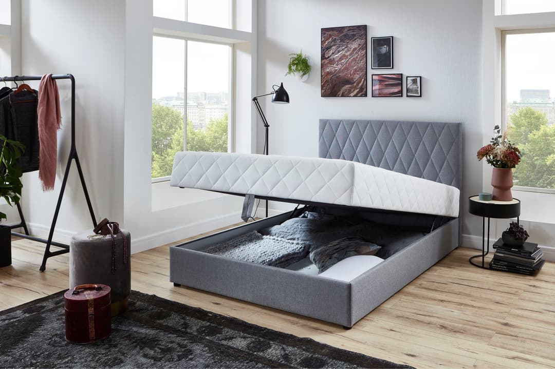 ATLANTIC home collection Boxbett "Benita" | Grau